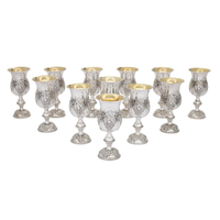 Large Italian Sterling Silver Goblet Applied Grapes