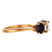 CLASSIC DIAMOND & SAPPHIRE RING IN 14K