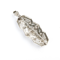 14K WHITE GOLD DIAMOND PENDANT BROOCH - PENDANT