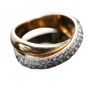 18K Gold and Diamond Ring by Birks, Crossover Design