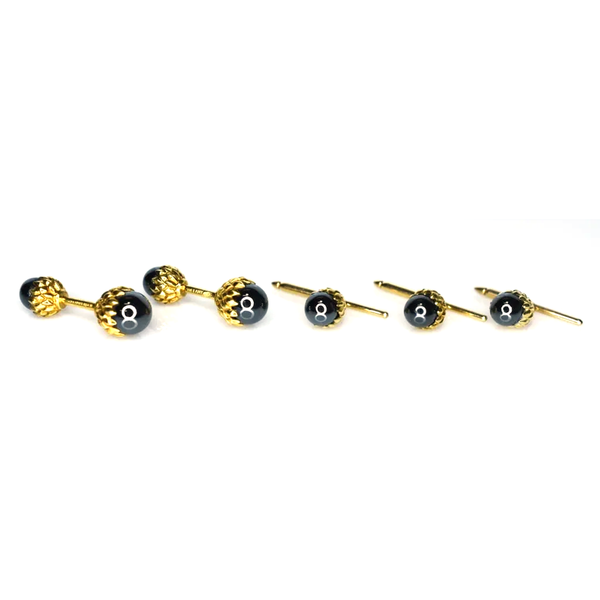 18k Yellow Gold Tiffany Co.Schlumberger Acorn Cufflinks Bar Set