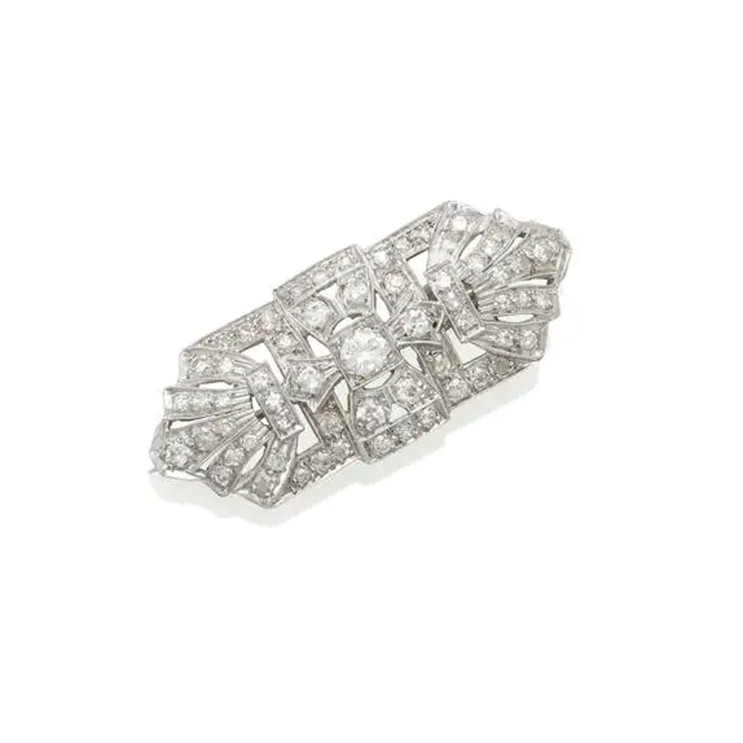 Platinum And 2.85Ct Diamond Brooch