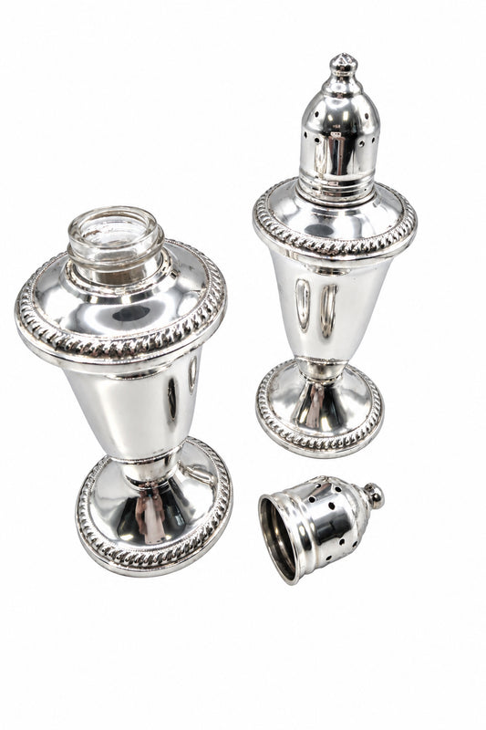 Salt And Pepper Sterling Set Duchin Glass Lined