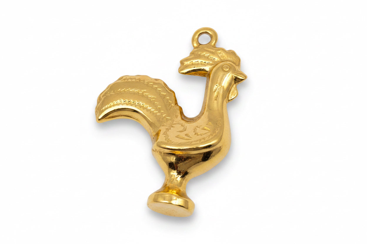 18 kt Charm Rooster