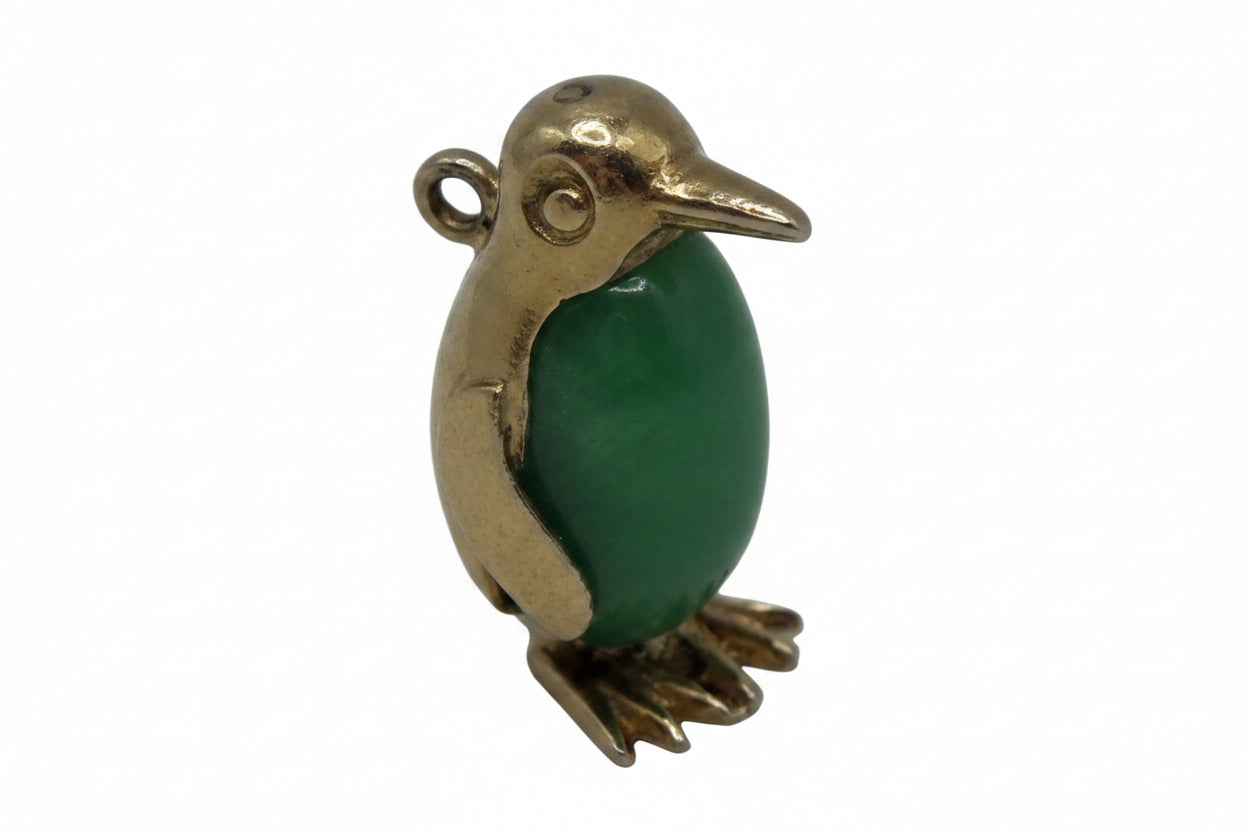 14 Kt Penguin with hardstone charm