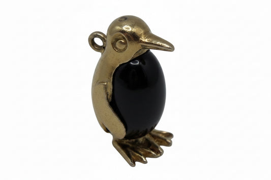 14 Kt Penguin with hardstone charm