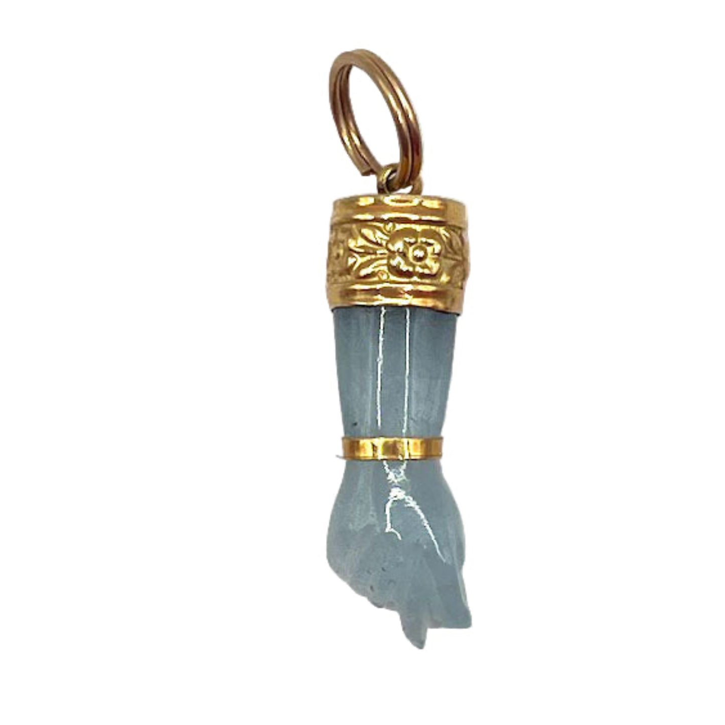 18 kt. Gold Aquamarine Figa Charm