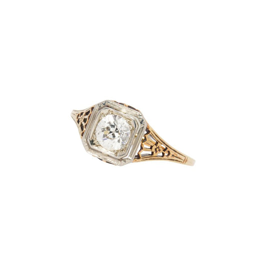 14k Yellow White Gold Diamond Ring