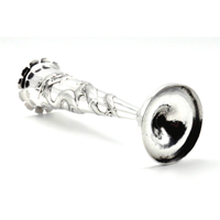 Antique Chinese Export Silver Trumpet Bud Vase Dragon Wang Hing c1890