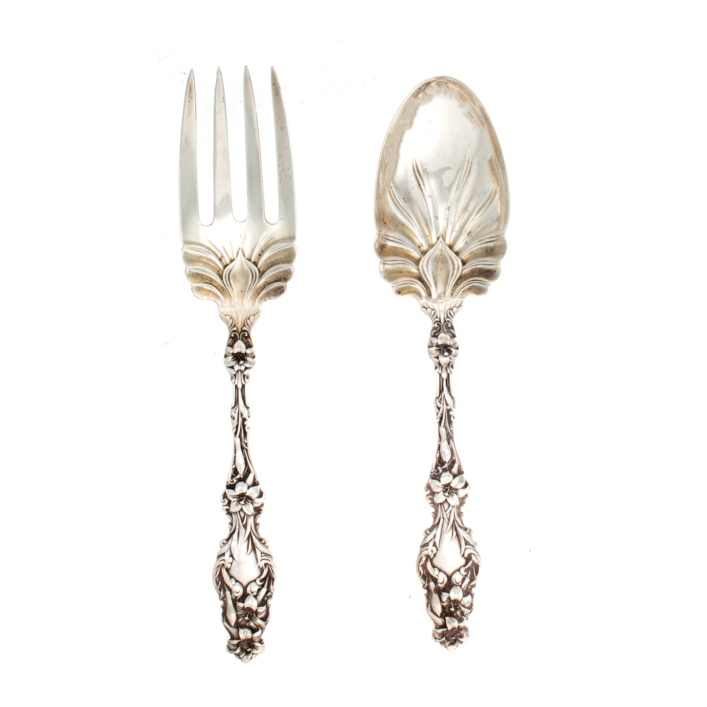Lily Sterling Silver Two Piece Salad Set Whiting