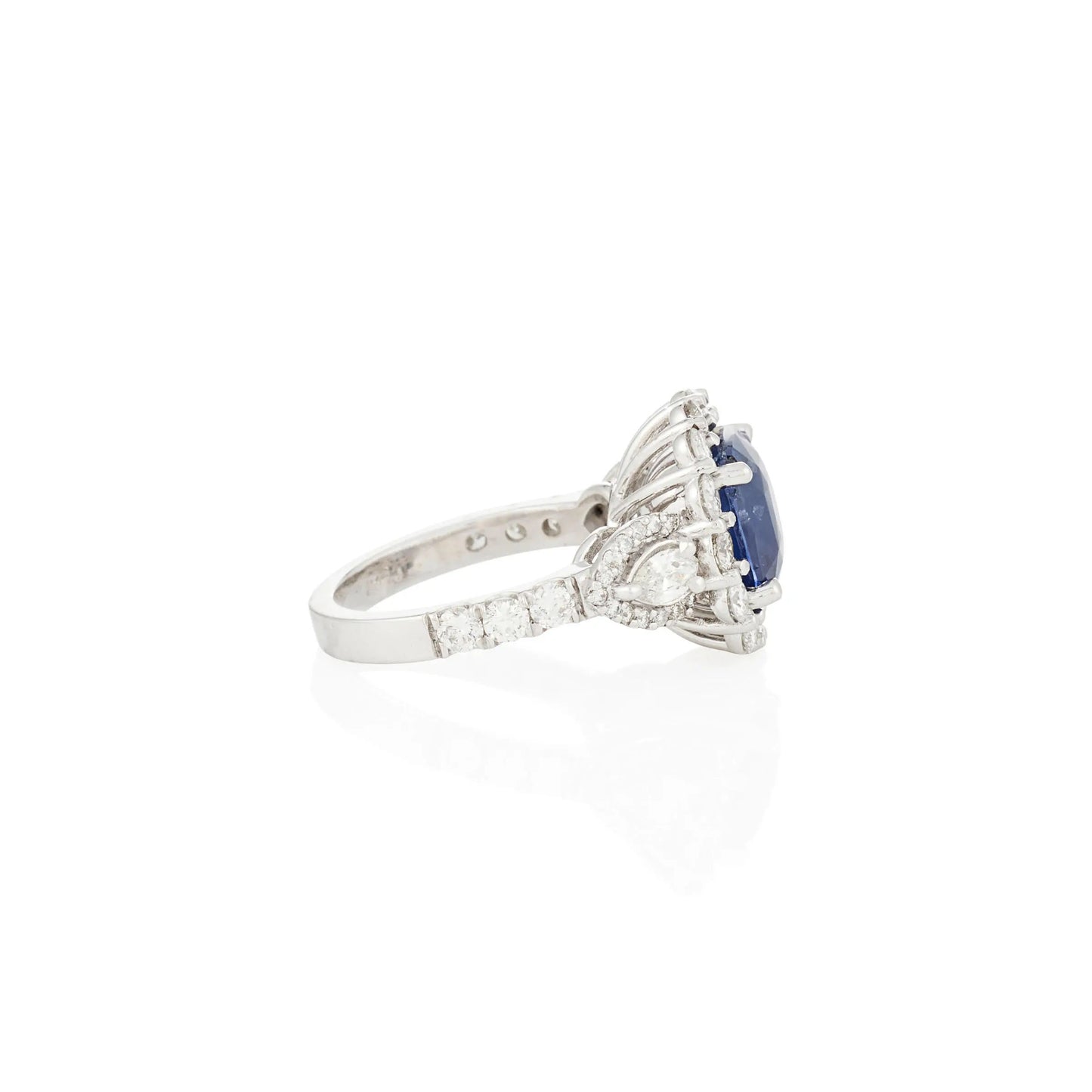 PLATINUM, SAPPHIRE, AND DIAMOND RING