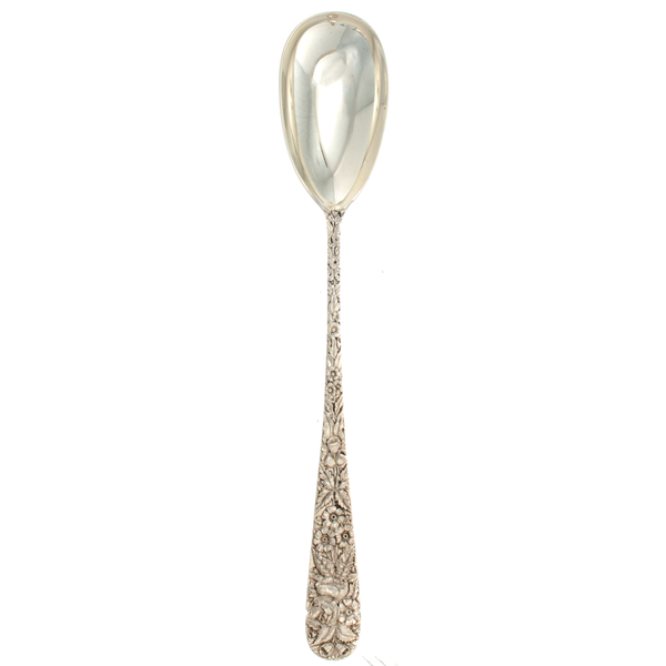 Repousse Sterling Silver Ovoid Stuffing Spoon