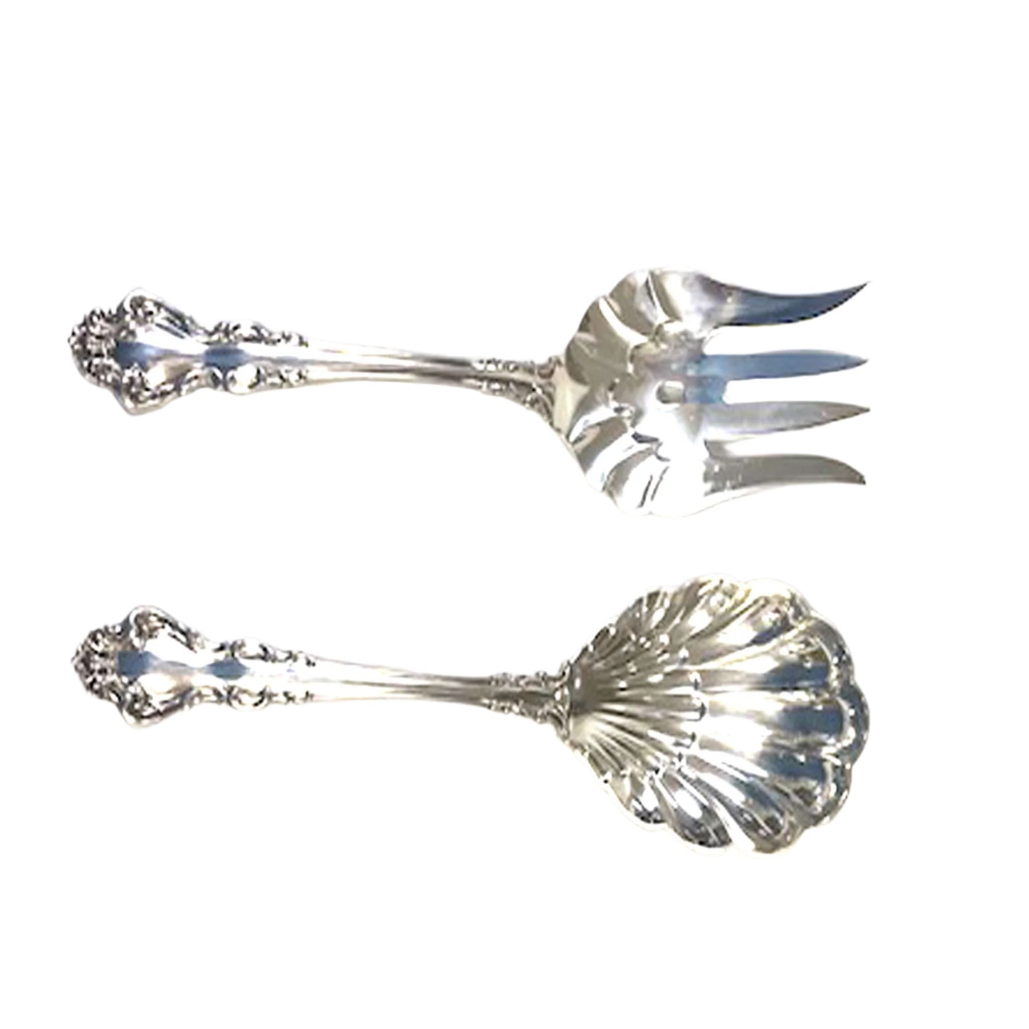 Spanish Baroque Sterling Silver Two Piece Salad Set