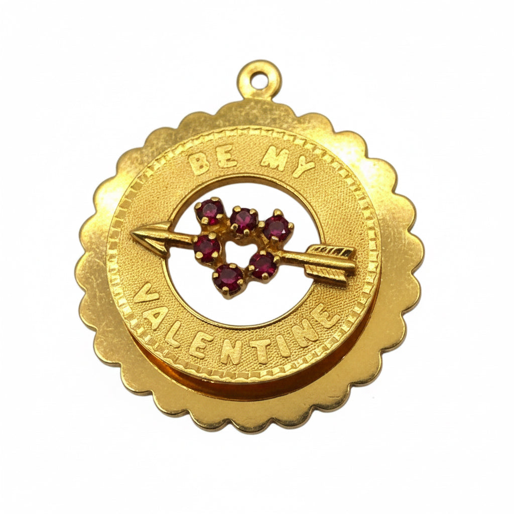14k Gold "Be My Valentine" Charm
