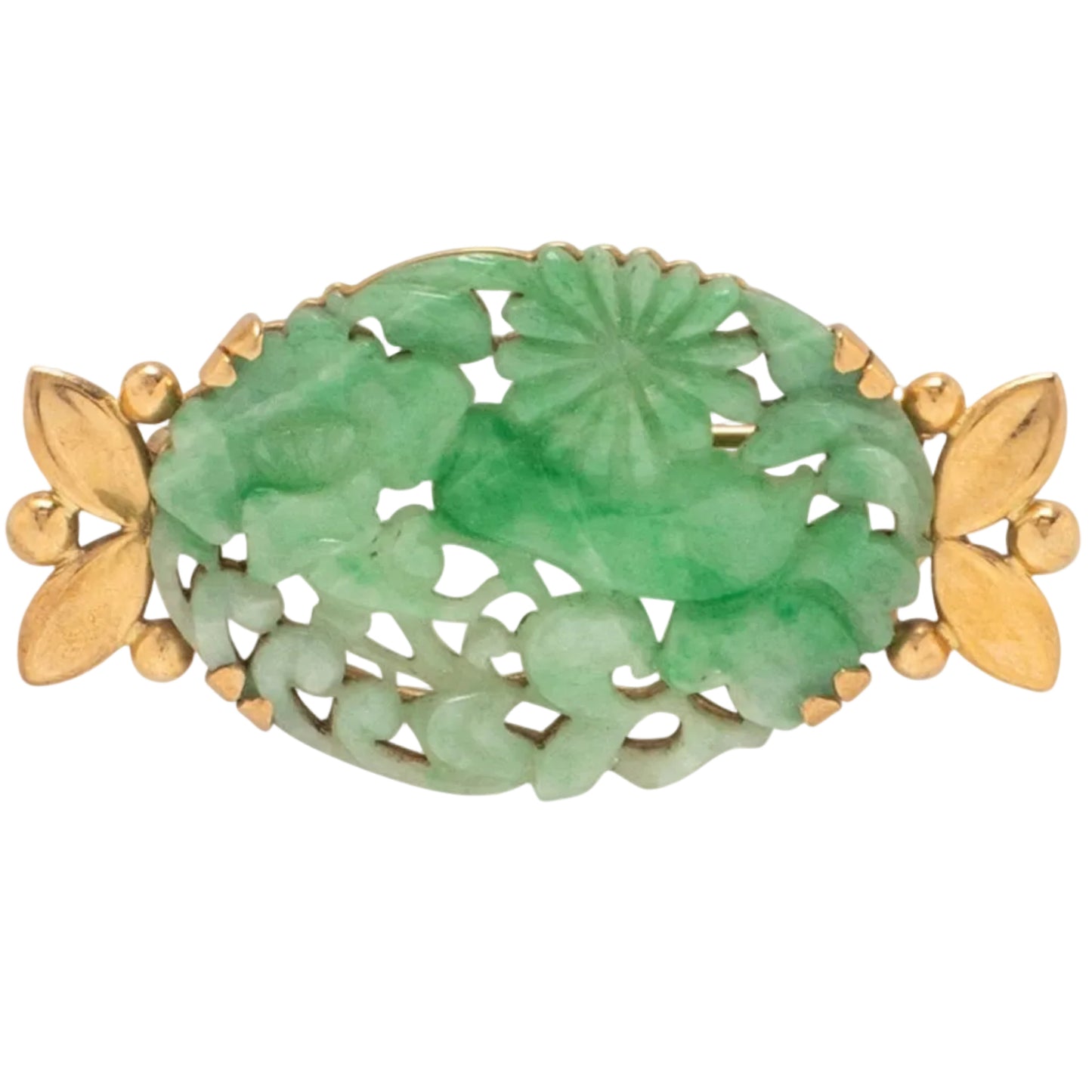 Tiffany Carved Jade Brooch