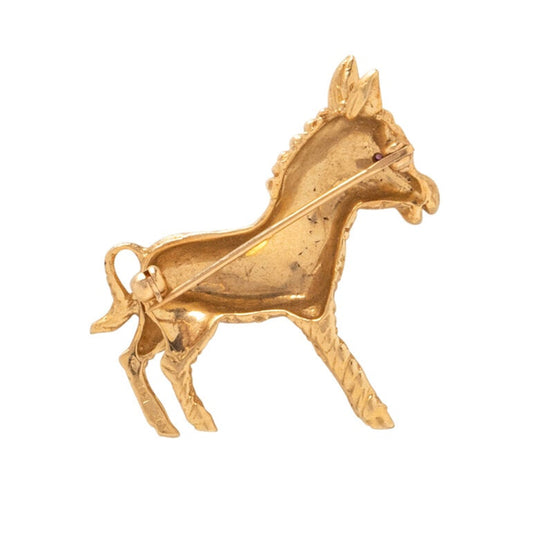 14k Gold Zebra Brooch
