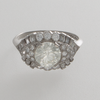 PLATINUM 1.28CT CENTER DIAMOND WEDDING RING