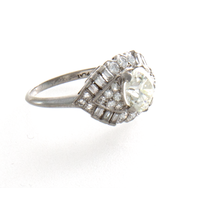 PLATINUM 1.28CT CENTER DIAMOND WEDDING RING