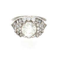 PLATINUM 1.28CT CENTER DIAMOND WEDDING RING