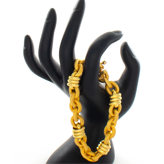 18kt Yellow Gold Cable Chain Italian Bracelet