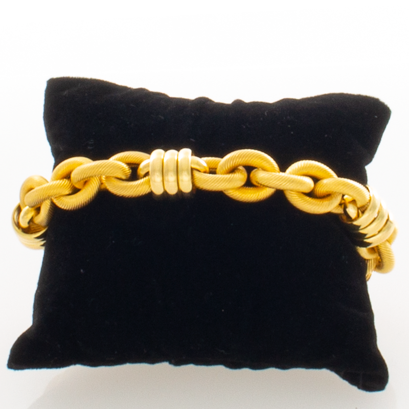 18kt Yellow Gold Cable Chain Italian Bracelet