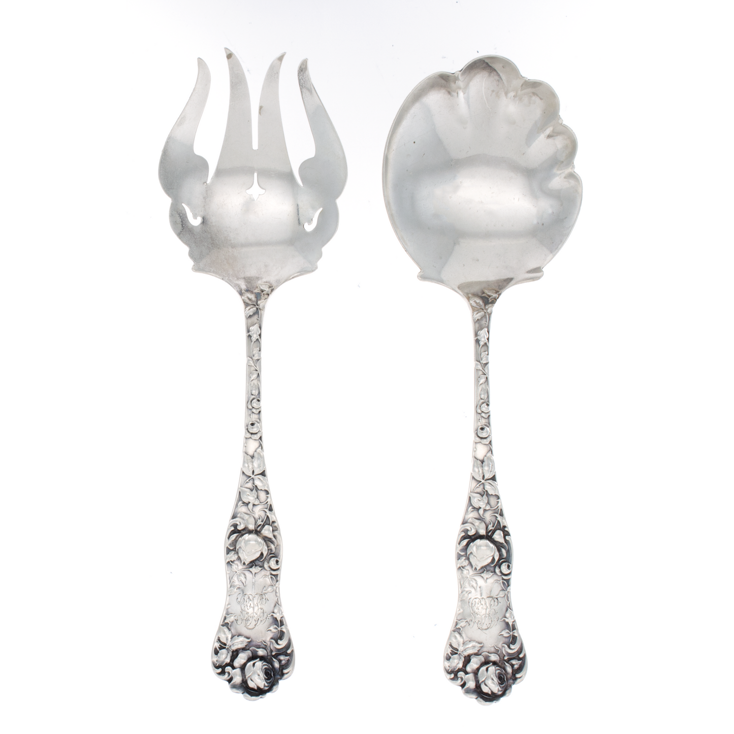 American Beauty Sterling Silver 2 Pc Salad Set