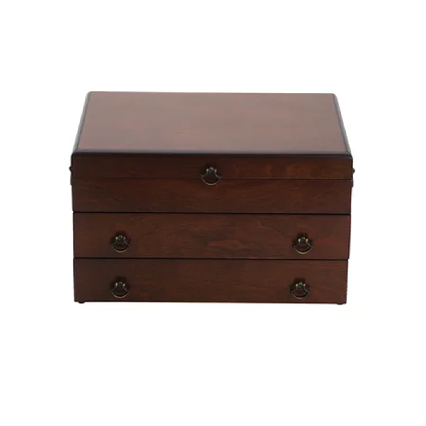 Bristol Grande Mahogany Brown Sterling Silver Flatware Chest