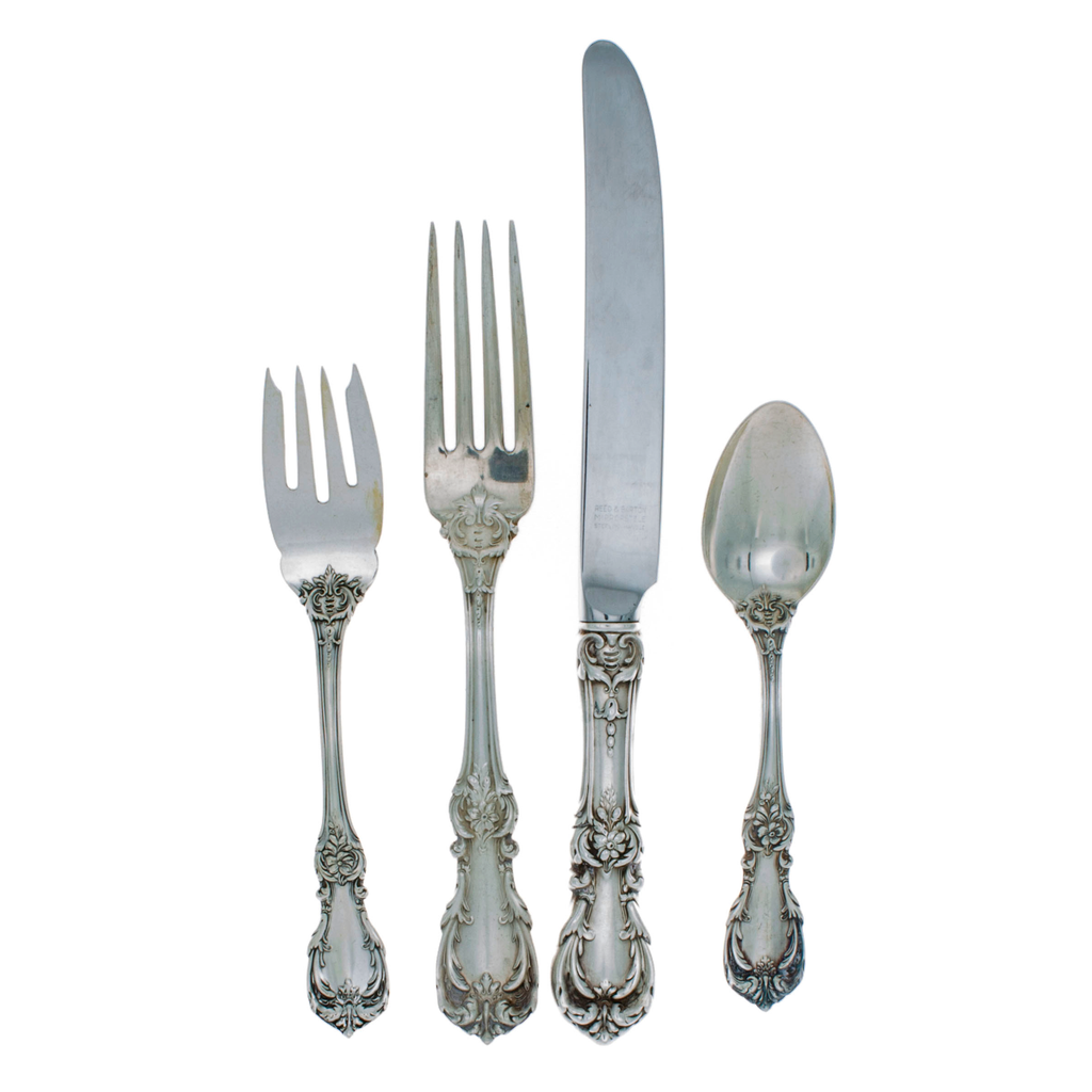 Burgundy sterling silver flatware discount