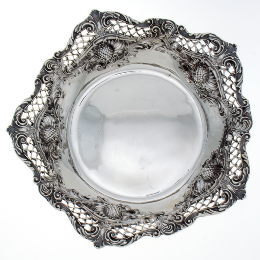Sterling Silver Bowl Chrysanthemums Redlich &Co.