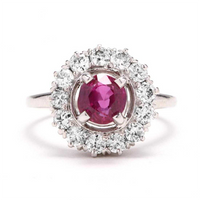 GIA Certified Platinum, 1.46ct Burmese Ruby, and 0.78ct Diamond Ring