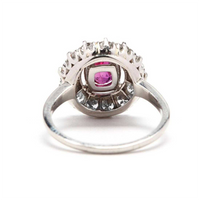 GIA Certified Platinum, 1.46ct Burmese Ruby, and 0.78ct Diamond Ring