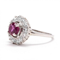 GIA Certified Platinum, 1.46ct Burmese Ruby, and 0.78ct Diamond Ring