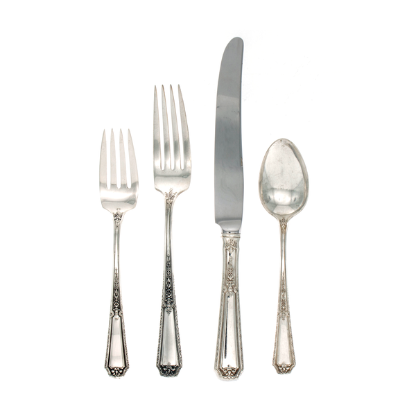 Louis XIV Sterling Silver 4 Piece Place Size Setting with French Blade Knife