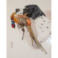 Boris Riabouchinsky (Riab) Watercolor Painting "Pointer"