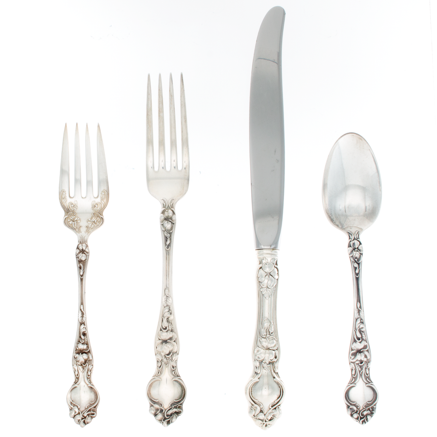 Wallace Violet Sterling Silver Dinner Size Setting with Modern Blade Knife