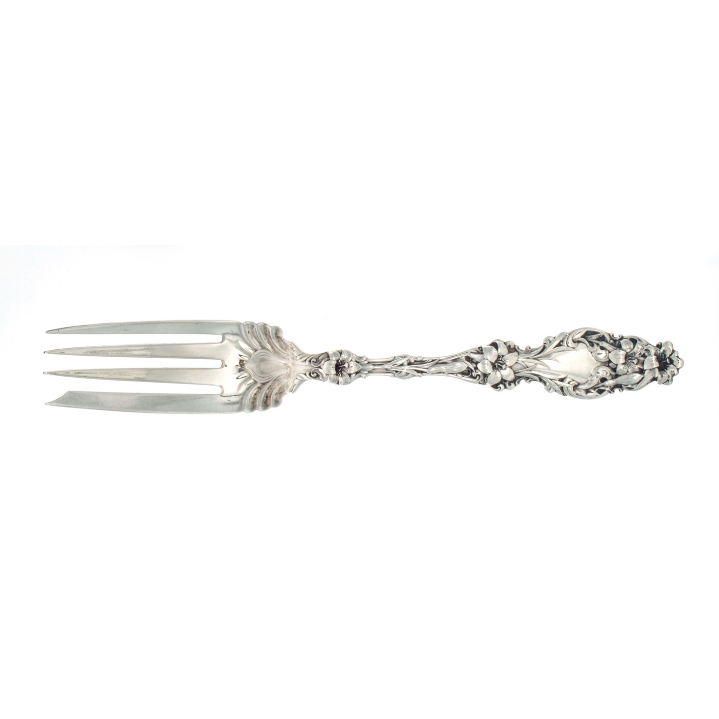 Lily Sterling Silver Large Cold Meat Fork Whiting