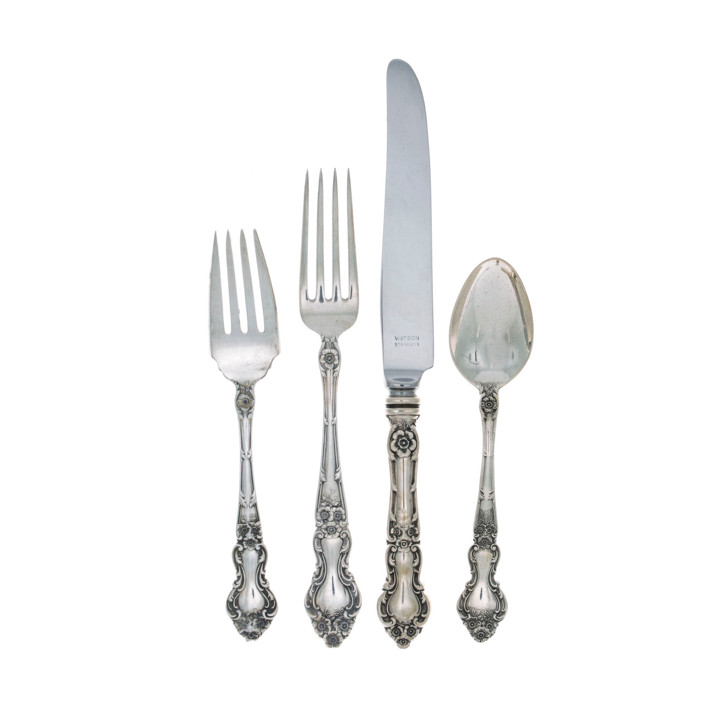 Meadow Rose Sterling Silver 4 Piece Place Size Setting with French Blade