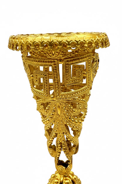 Antique English Tripod Tussie Mussie with Greek Key Design
