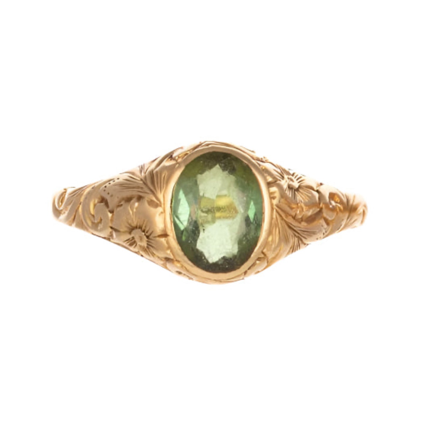 Antique 14k Yellow Gold Peridot Ring
