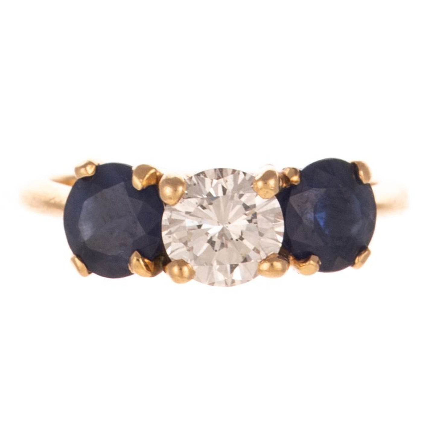 CLASSIC DIAMOND & SAPPHIRE RING IN 14K