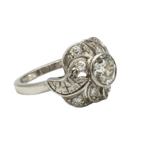 14Kt Old European Cut Diamond Cluster Ring