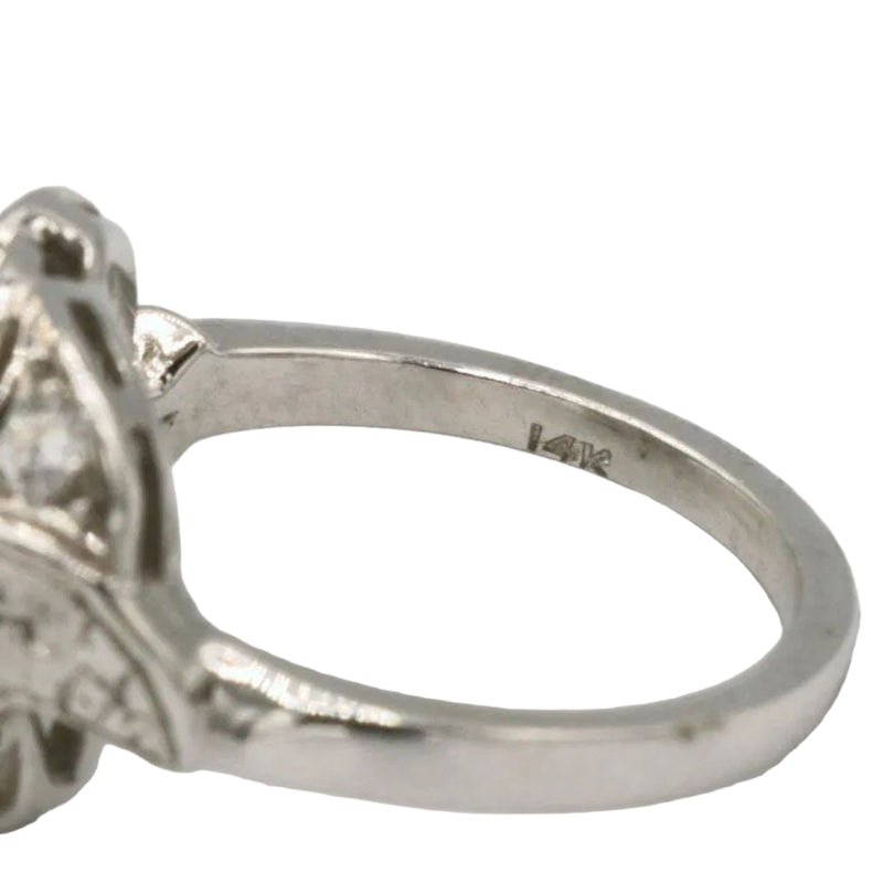 14Kt Old European Cut Diamond Cluster Ring