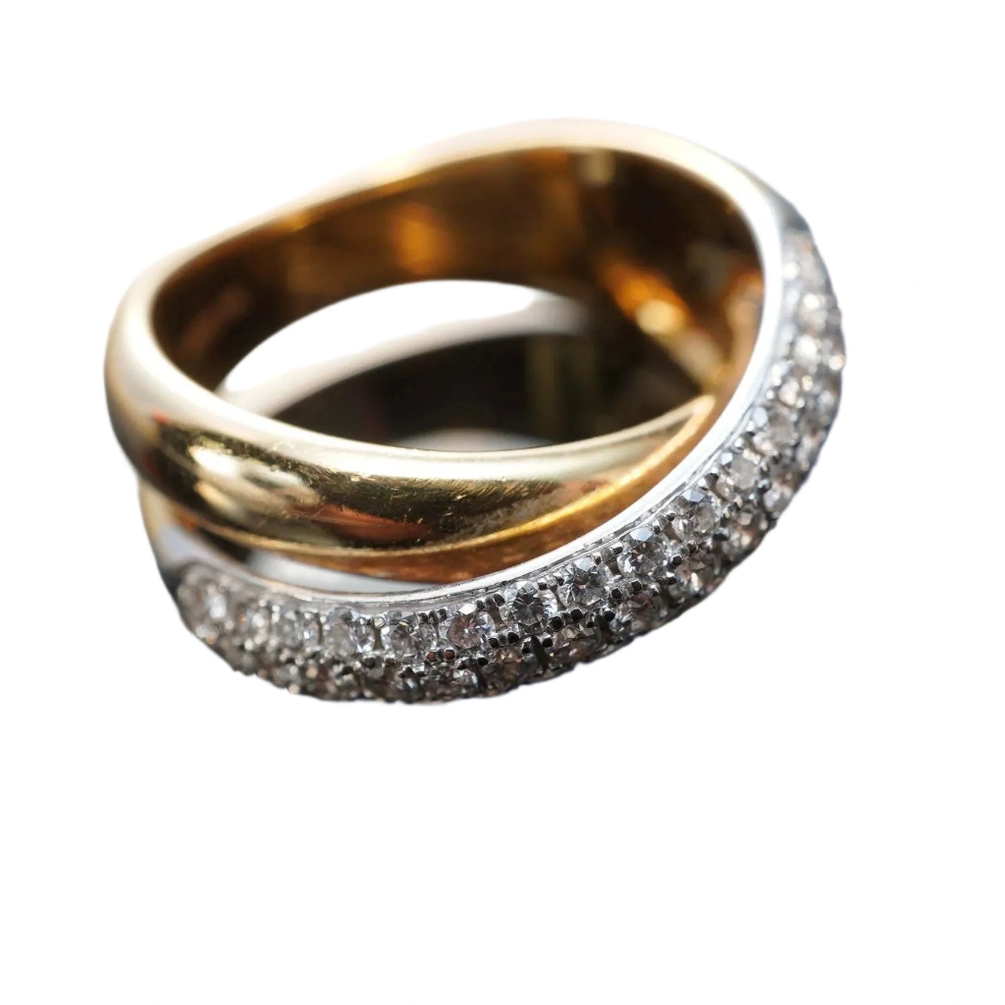 18K Gold and Diamond Ring by Birks, Crossover Design