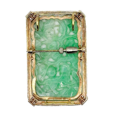J.E. Caldwell 18k Yellow Gold Carved Jade Brooch