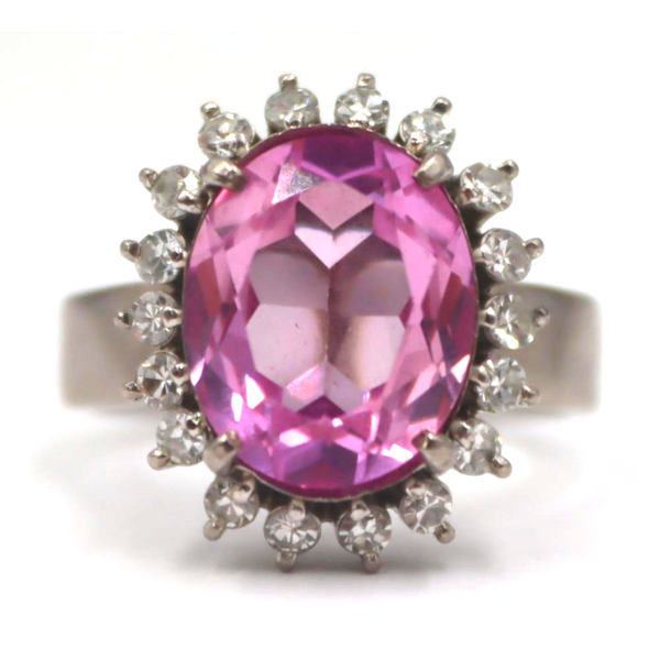 18kt Gold 4.95ct Pink Sapphire and Diamond Ring