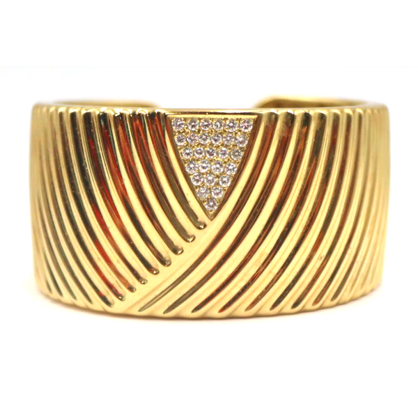 18k Yellow Gold Diamond Cuff Bracelet