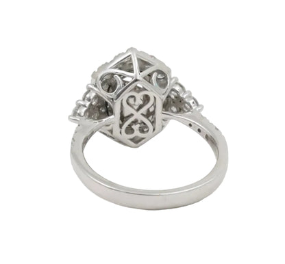Platinum Saphire And Diamond Ring, GIA