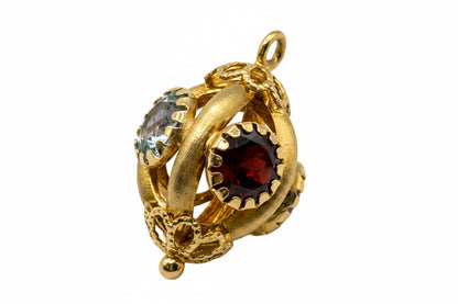 18kt. Etruscan Style Charm multi stones