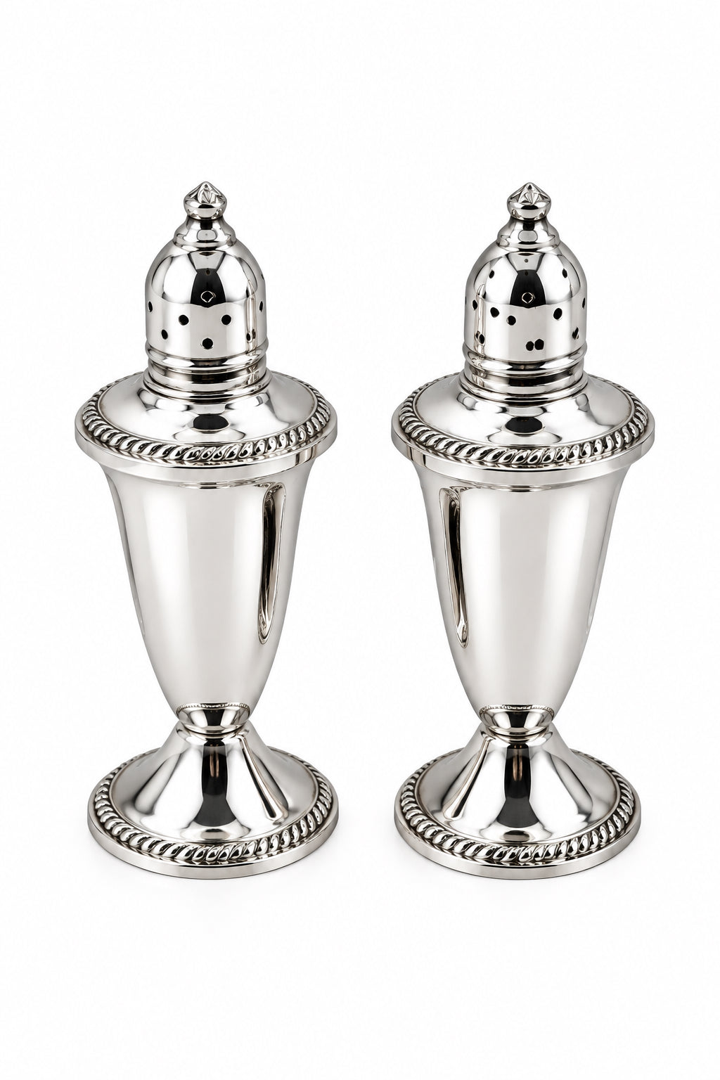 Salt And Pepper Sterling Set Duchin Glass Lined