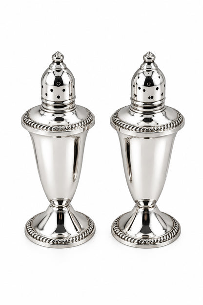 Salt And Pepper Sterling Set Duchin Glass Lined